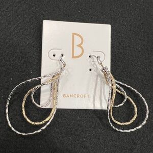 Gold and Silver Toned Teardrop Earrings